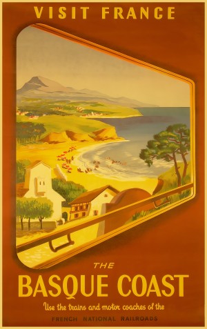 Visit the Basque Coast in France travel poster